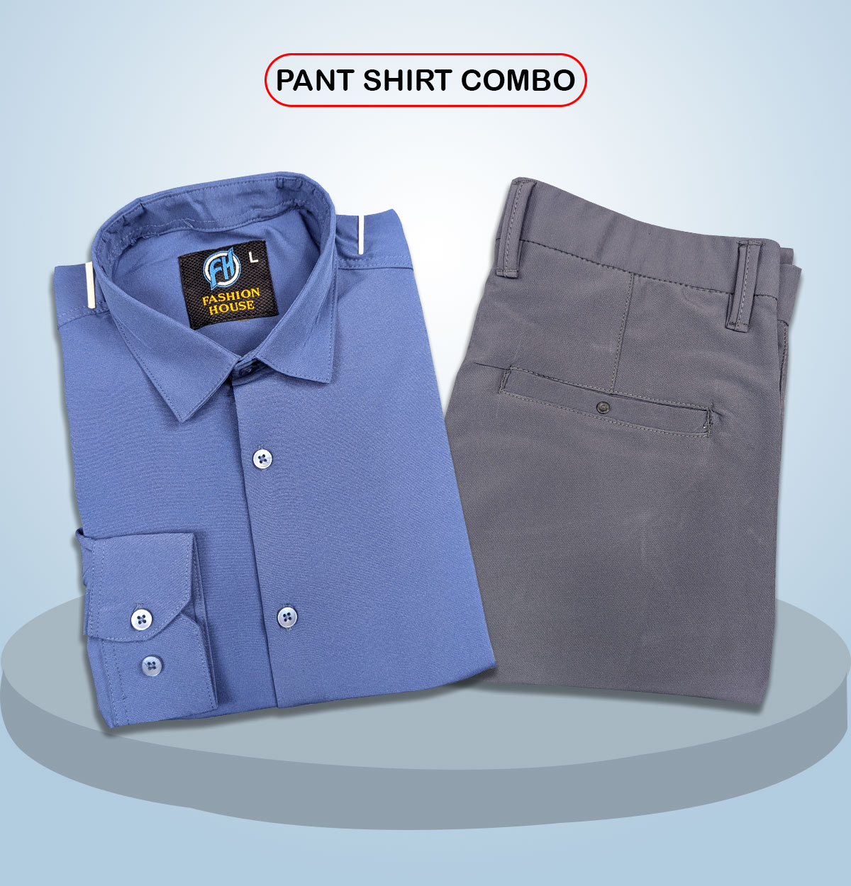 Premium Shirt & Pant Combo (Formal / Casual) (White & Olive)